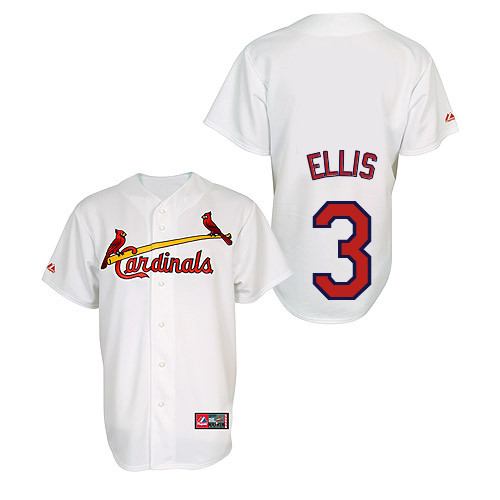 Mark Ellis #3 Youth Baseball Jersey-St Louis Cardinals Authentic Home Jersey by Majestic Athletic MLB Jersey